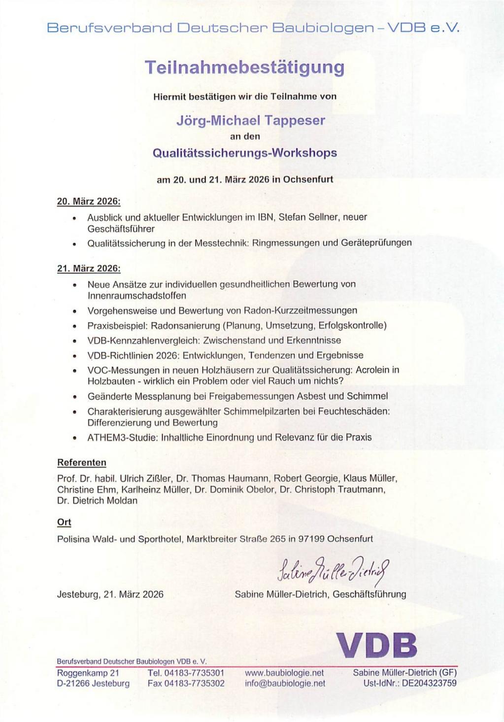 VDB QS-Workshops 2026