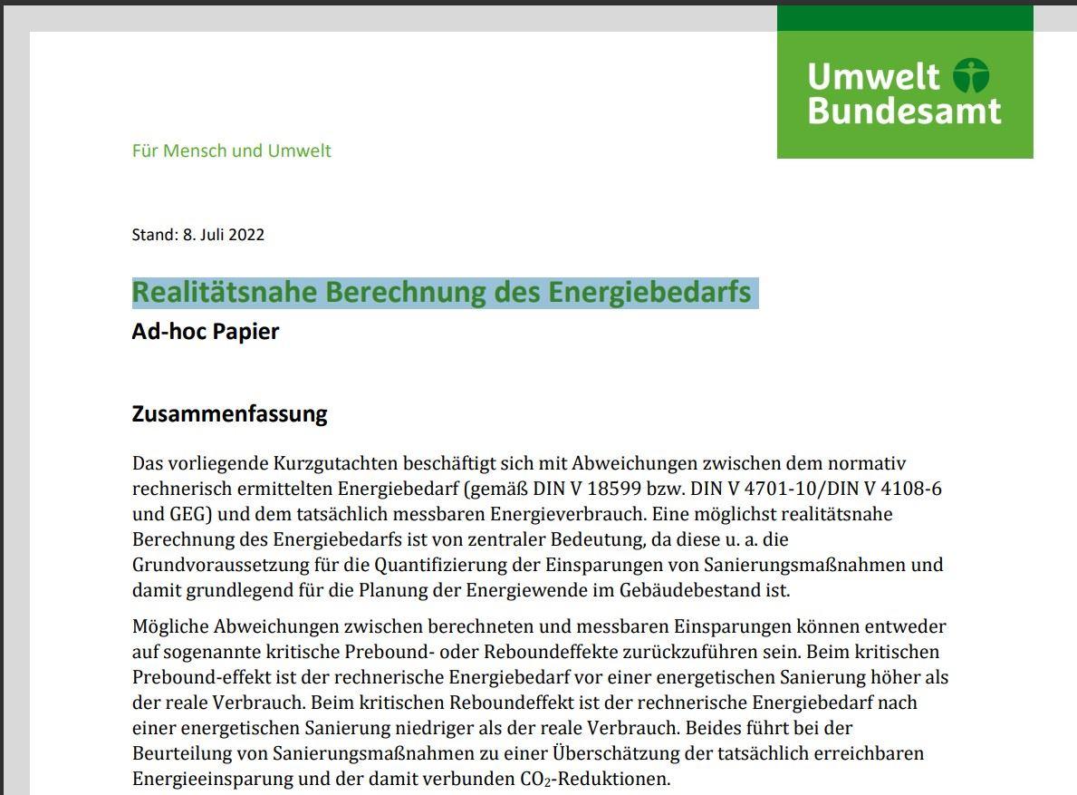 Realitätsnahe Berechnung des Energiebedarfs