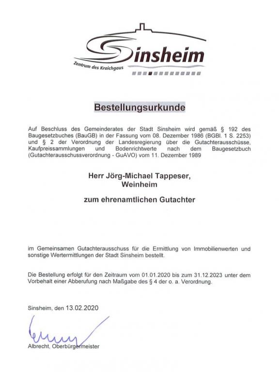 Gutachterausschuss Sinsheim